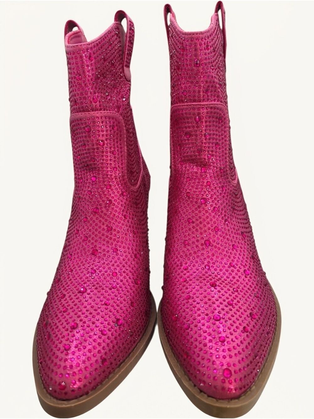 Size 10 Pink Rhinestone Cowgirl Boots Festival Western Glam NWOT